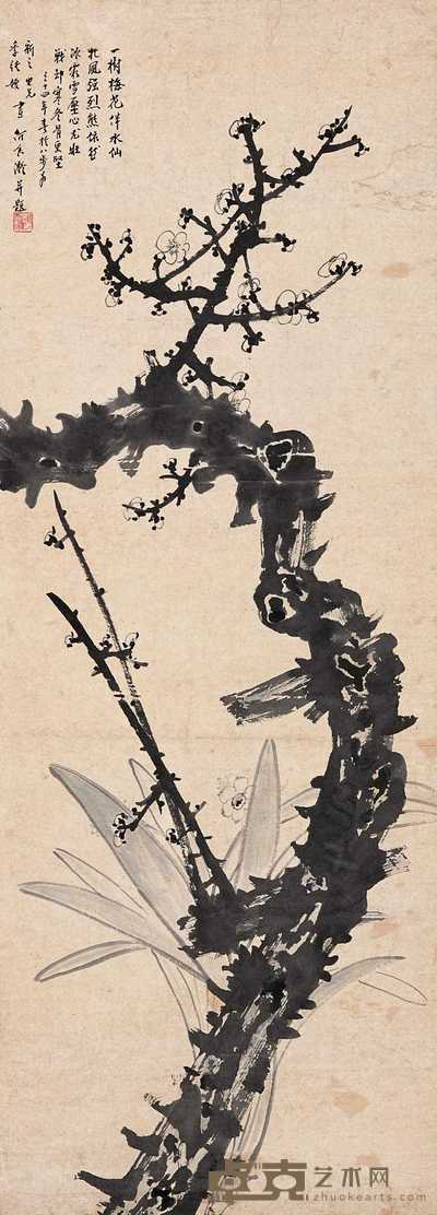 何香凝 梅花 镜心 109.5×39.5cm